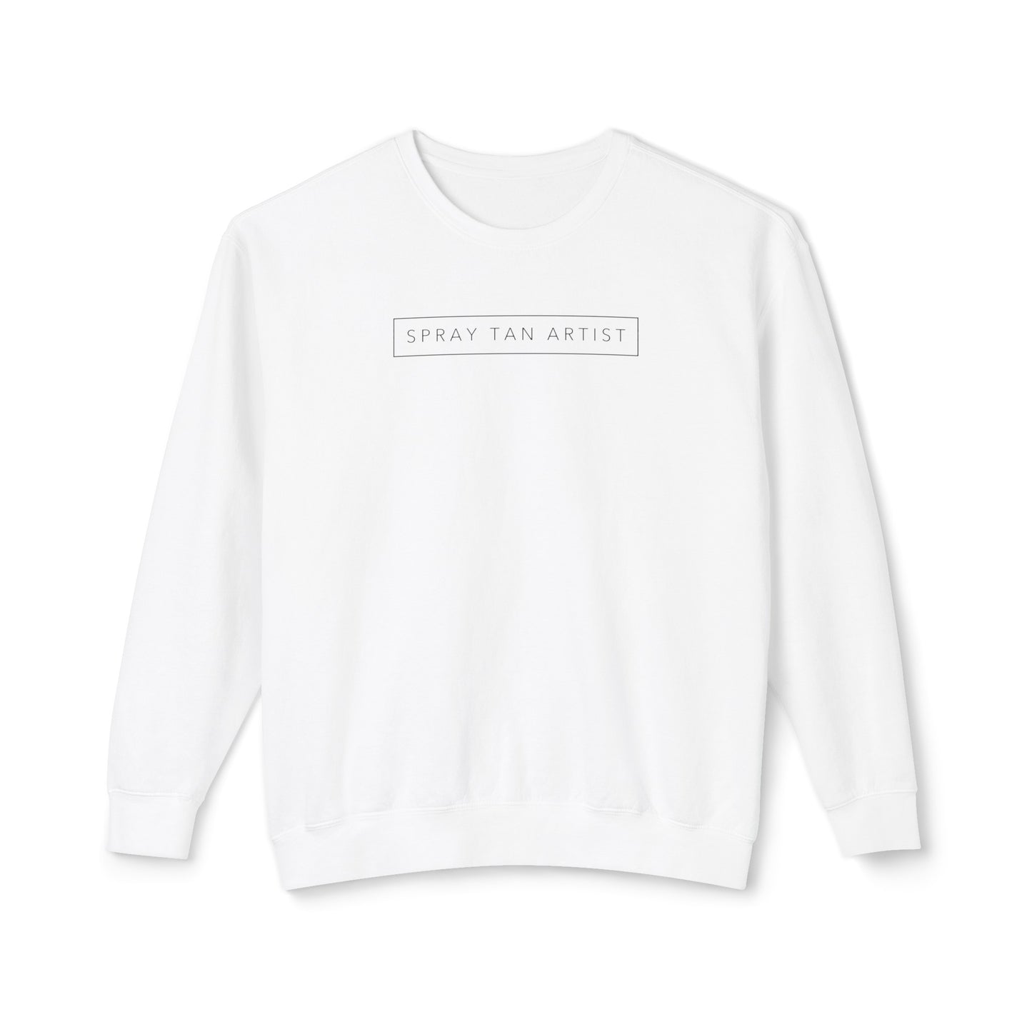 Spray Tan Artist Minimalistic Lightweight Crewneck Sweatshirt - White