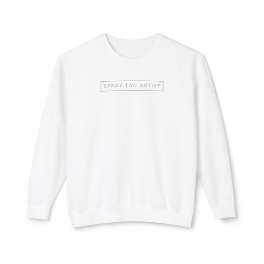 Spray Tan Artist Minimalistic Lightweight Crewneck Sweatshirt - White