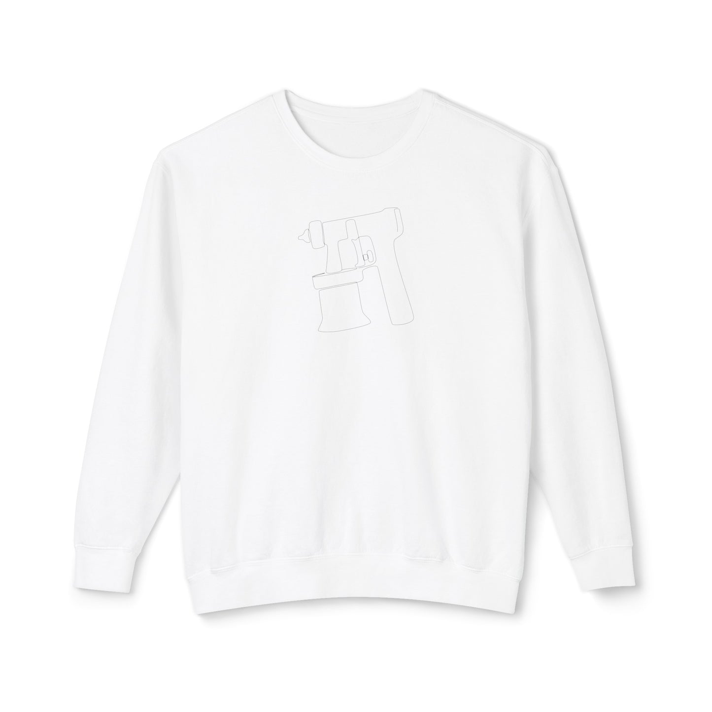 Spray Tan Gun Lightweight Crewneck Sweatshirt - White