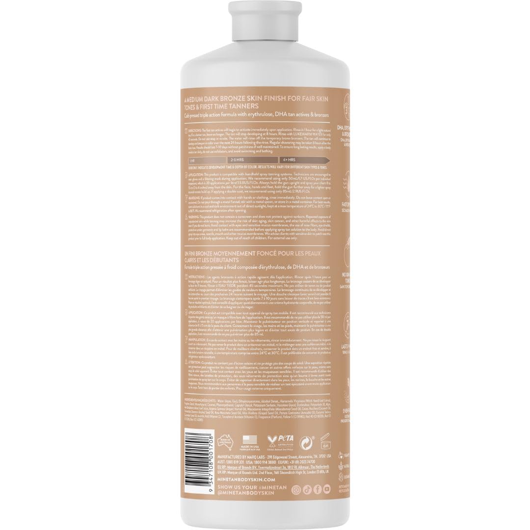 MineTan Spray Tan Solution | Medium Dark 33.8 Fl Oz