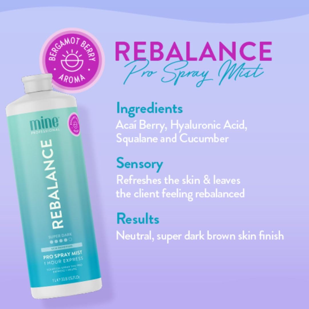 MineTan Aromatherapy Spray Tan Solution | Rebalance 33.8 Fl Oz