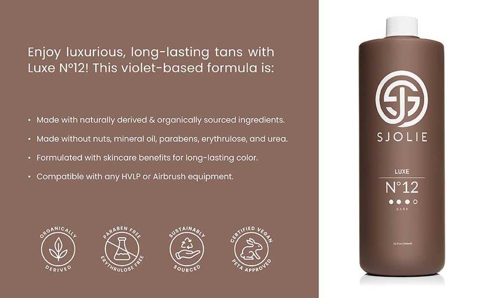 SJOLIE Luxe Violet Spray Tan Solution - Luxe 12 (32oz)