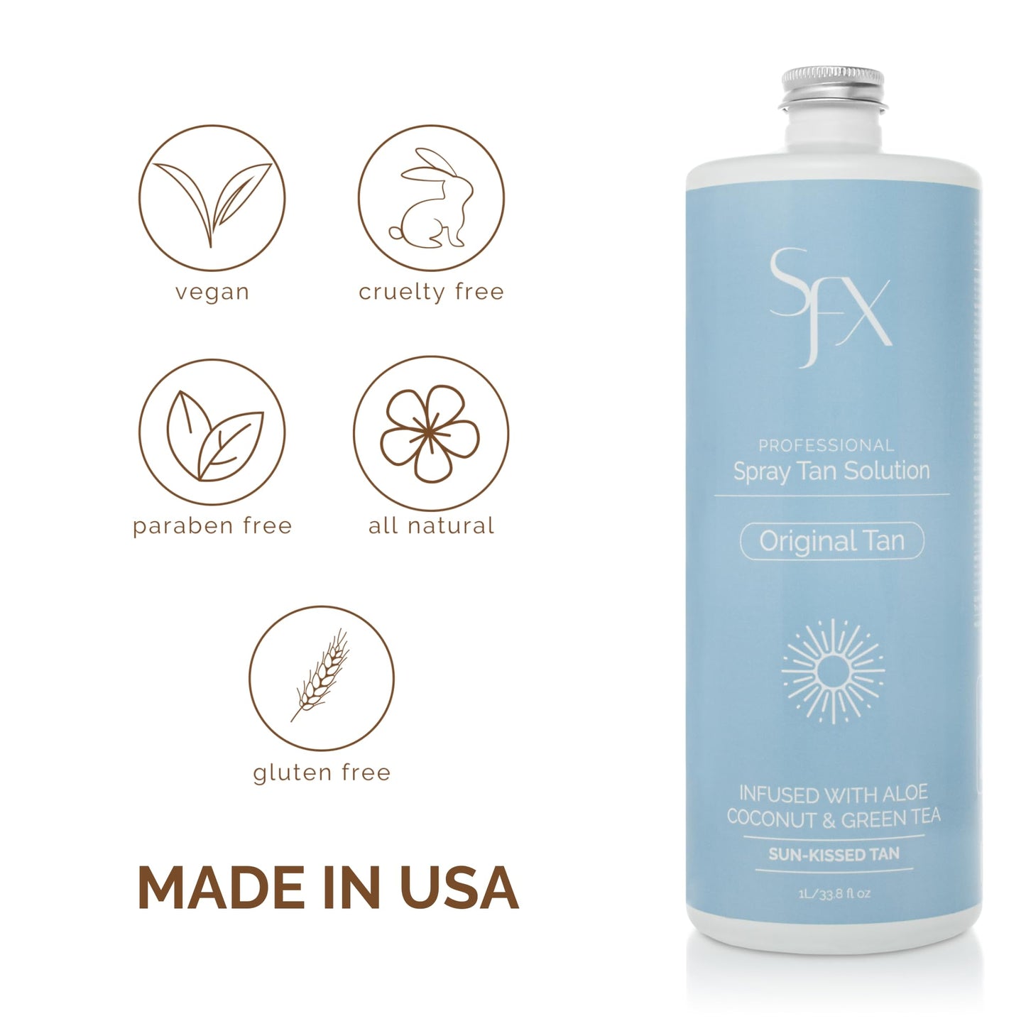 SunFX Original Tan DARK SUMMER Spray Tan Solution - 1L / 33.8 fl oz