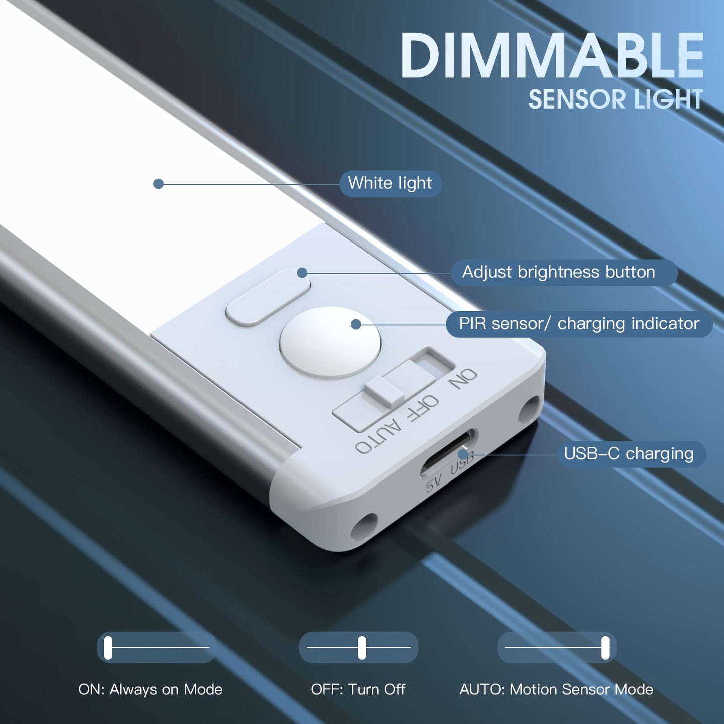 Spray Tan Tent Lighting - LED Rechargeable Battery Operated Motion Sensor Light