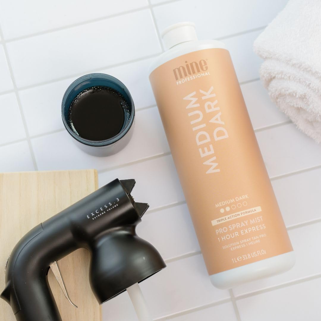 MineTan Spray Tan Solution | Medium Dark 33.8 Fl Oz