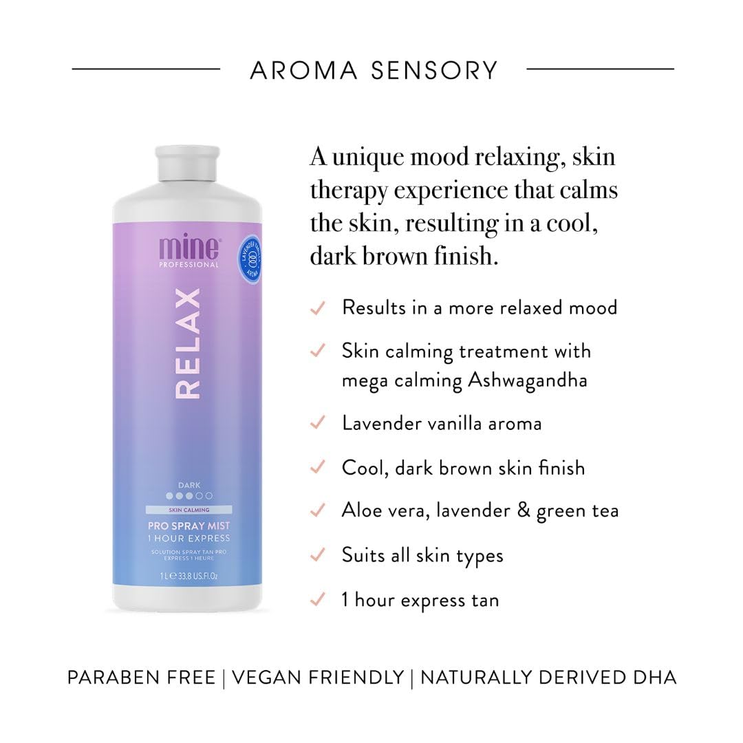 MineTan Aromatherapy Spray Tan Solution | Relax 33.8 Fl Oz