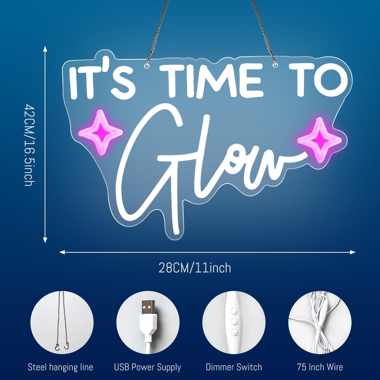 It's Time To Glow Wall Neon Sign
