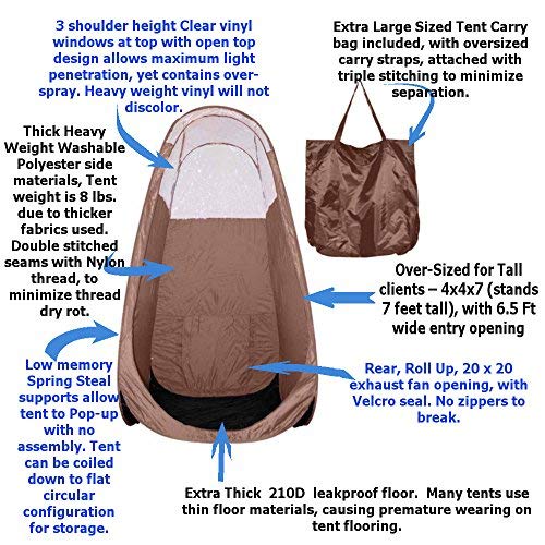 Pop Up Airbrush Spray Tanning Tent - Brown