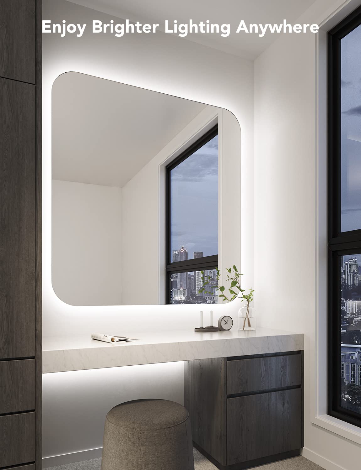 Spray Tan Tent Lighting - White LED Strip Lights 16.4ft Dimmable