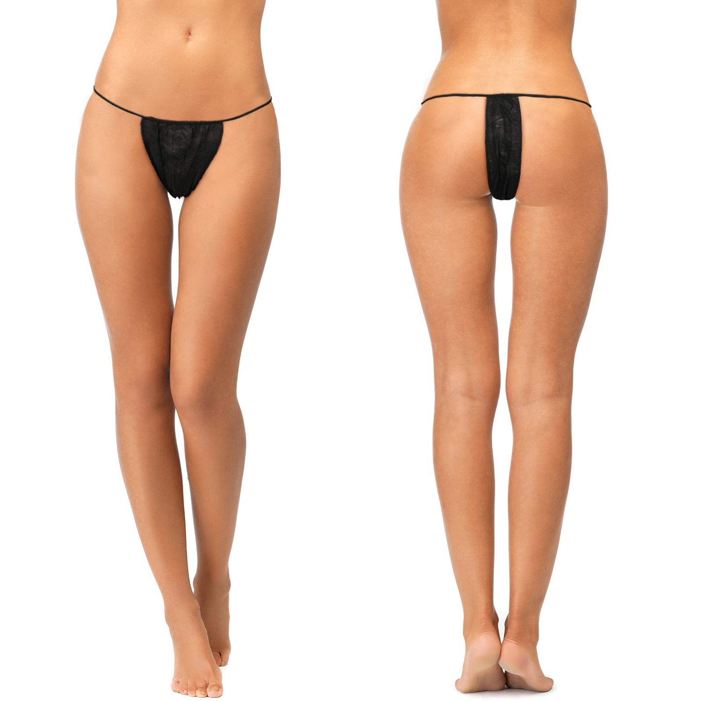 50 Pieces Disposable Thongs G-strings - Black