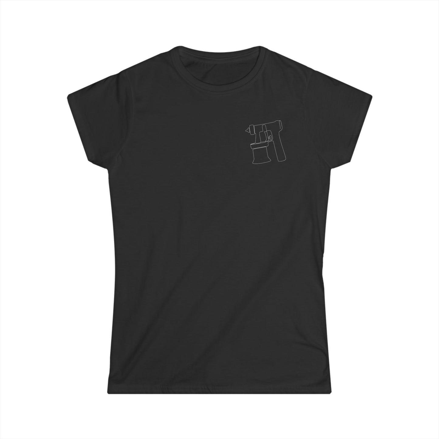 Spray Tan Gun Badge Style Tee - Black