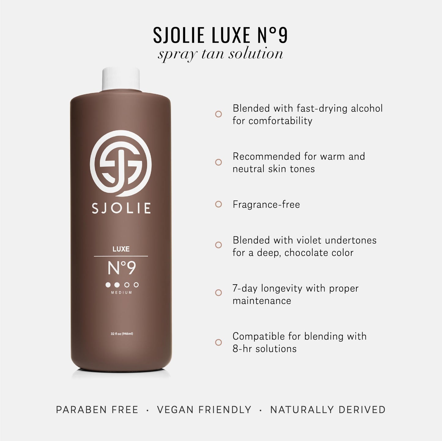 SJOLIE Luxe Violet Spray Tan Solution - Luxe 9 - Medium (32oz)