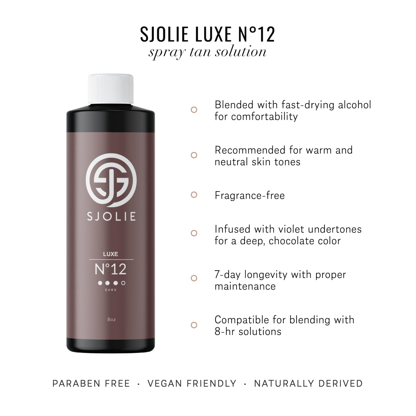 SJOLIE Luxe Violet Spray Tan Solution - Luxe 12 Dark (8oz)