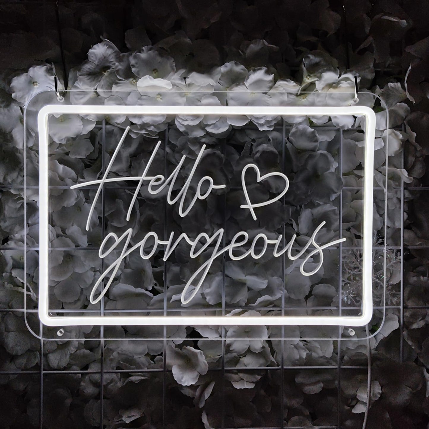 Hello Gorgeous Neon Signs for Wall Decor, 15.4 * 10.4 Inches Neon Led Sign Wedding Decorations, Dimmable Switch Lights Sign for Powder Room, Bedroom, Clothing Store, Beauty Room, INSNEnN