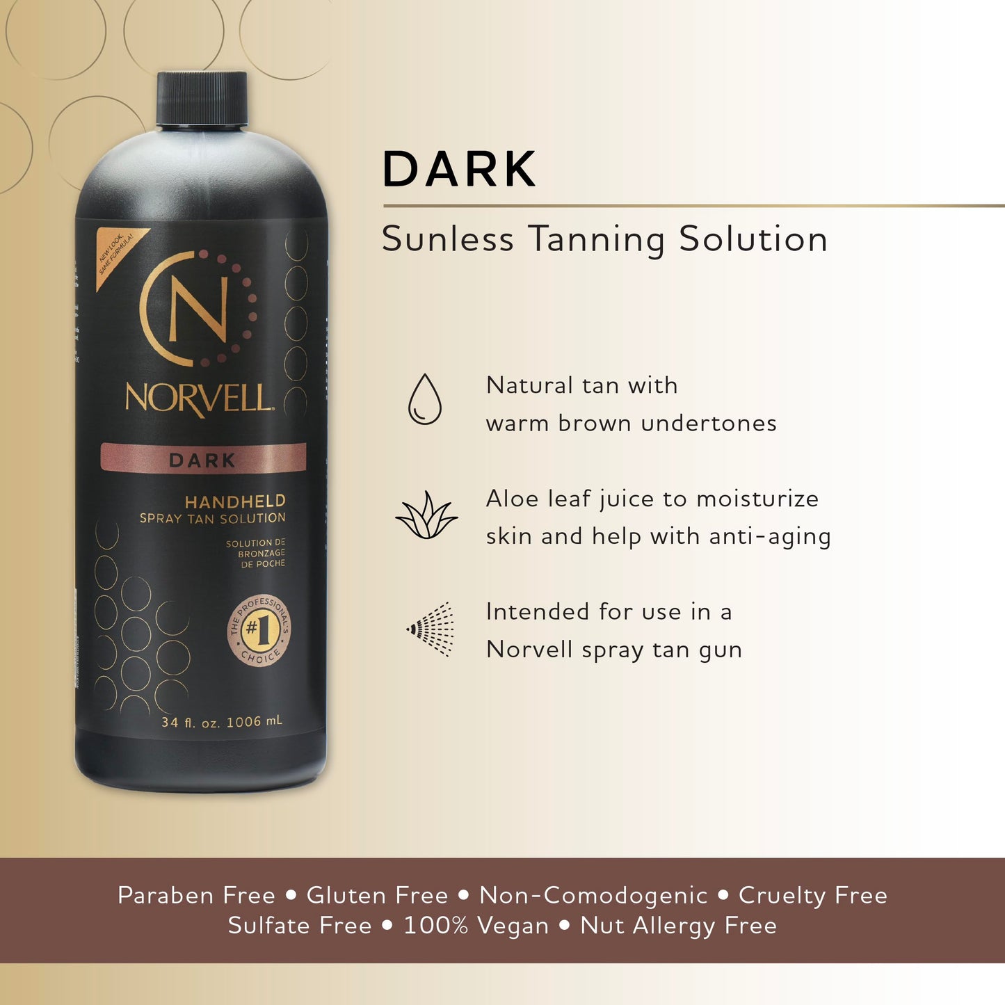 Norvell Dark Spray Tan Solution - 1L / 34 fl oz
