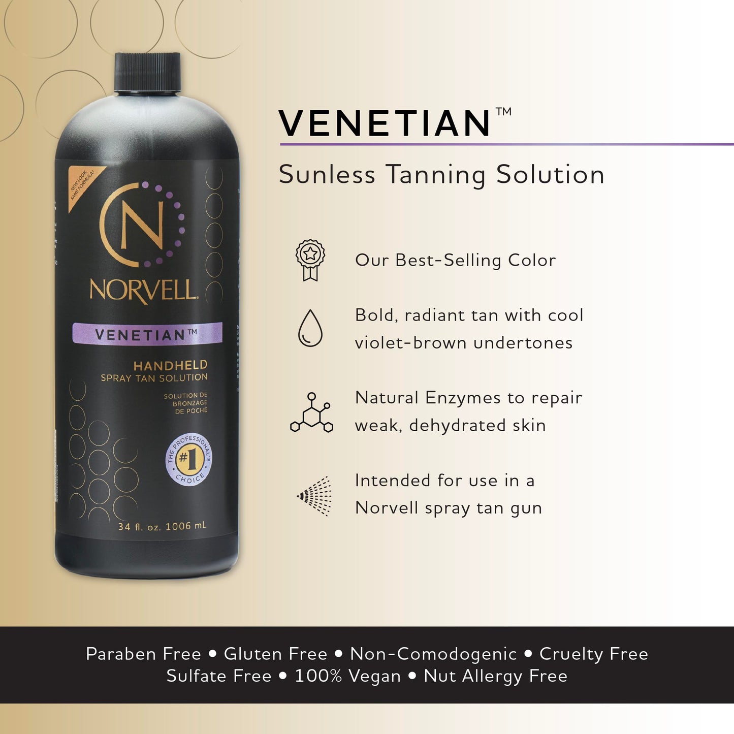 Norvell Venetian Spray Tan Solution - 1 Liter / 34 fl oz
