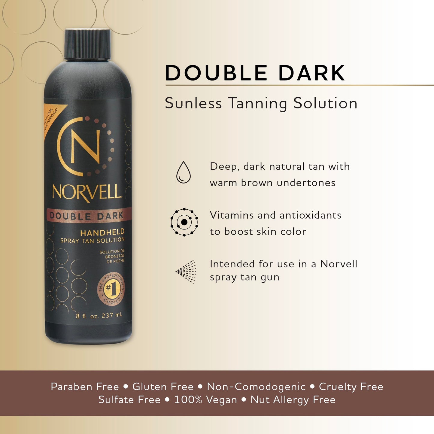 Norvell Double Dark Spray Tan Solution - 8 fl oz