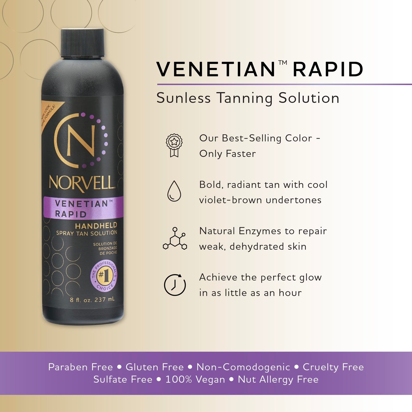 Norvell Venetian One (Rapid) Spray Tan Solution - 8 fl.oz