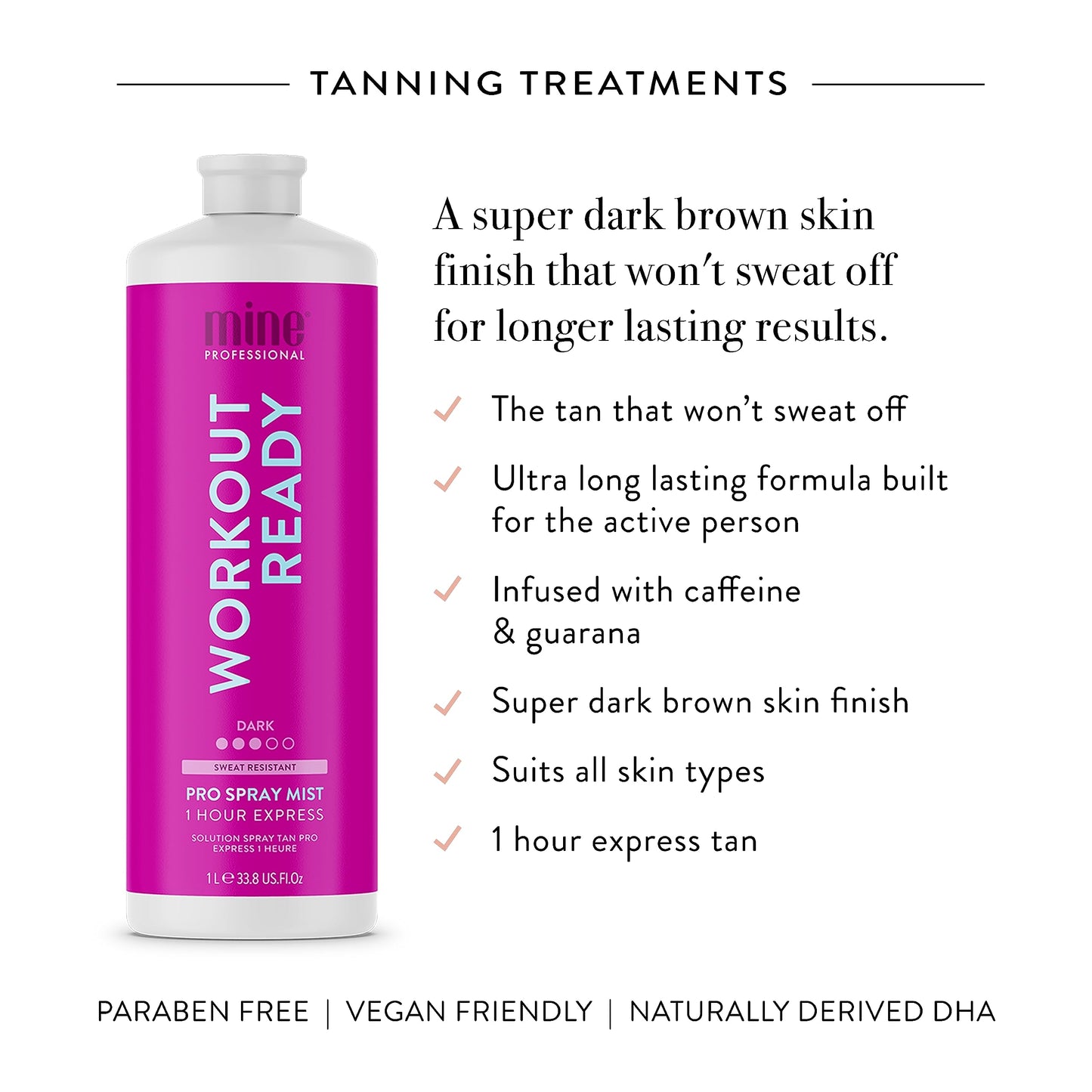 MINETAN Spray Tan Solution | Workout Ready 33.8 Fl Oz