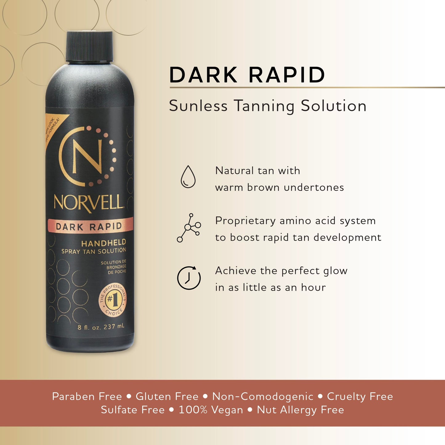 Norvell Premium Sunless Tanning Solution - One Hour Rapid, 8 fl.oz.