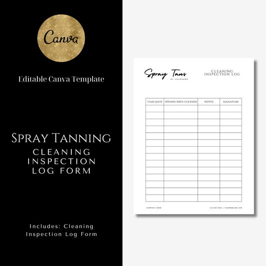 Cleaning Inspection Log Form - Editable Canva Template
