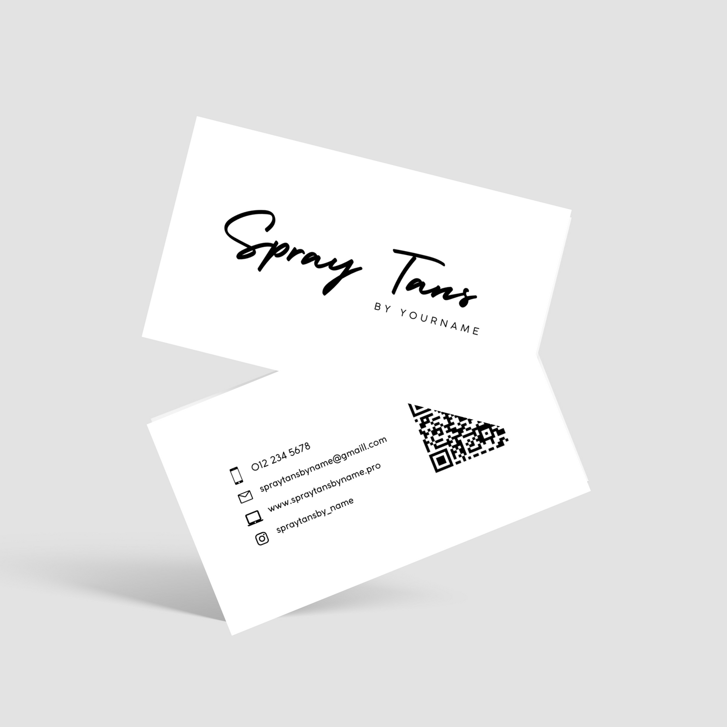Spray Tanning Business Card - Editable Canva Template - White