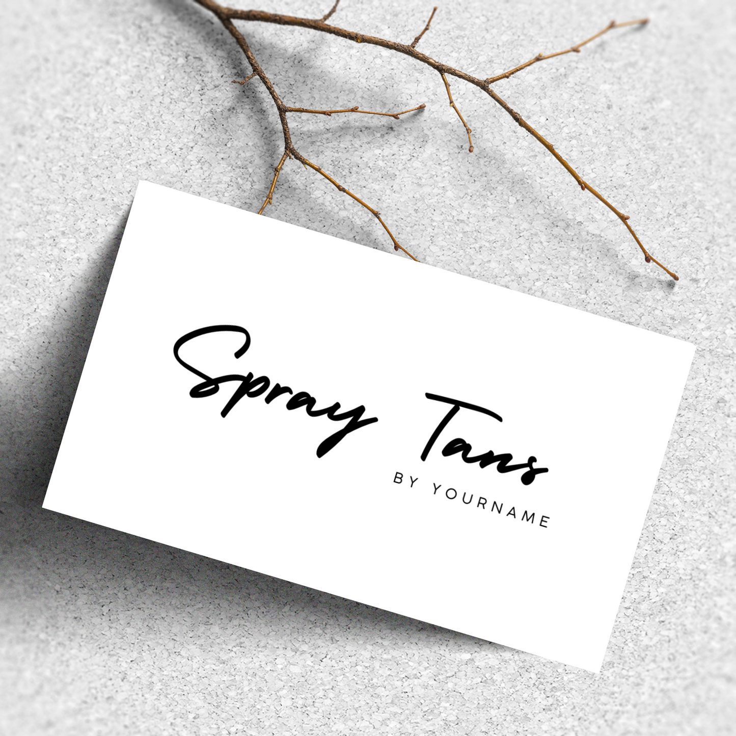 Spray Tanning Business Card - Editable Canva Template - White