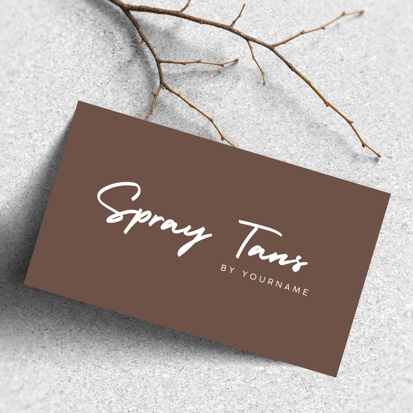 Spray Tanning Business Card - Editable Canva Template - Brown