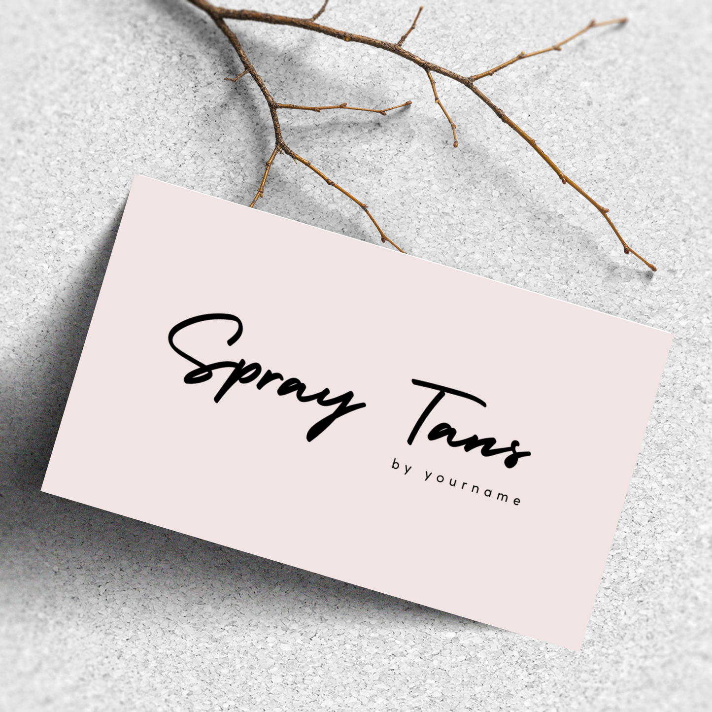 Spray Tanning Business Card - Editable Canva Template - Pink