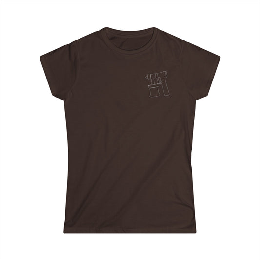 Spray Tan Gun Badge Style Tee - Brown