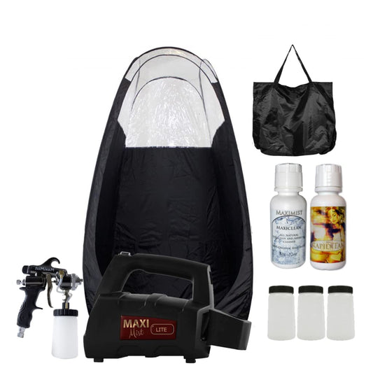 MaxiMist Lite Plus HVLP Spray Tan Machine with Pro Gun and Black Tent