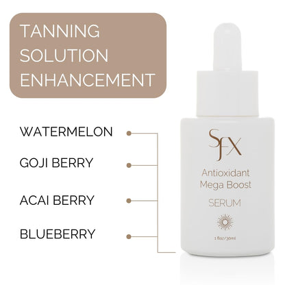 SunFX Sunless Tanning Additive | Anti-Oxidant Mega Boost | Watermelon, Goji Berry, Acai Berry - 1 fl oz/30ml