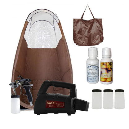 MaxiMist Lite Plus HVLP Spray Tan Machine with Pro Gun and Brown Tent