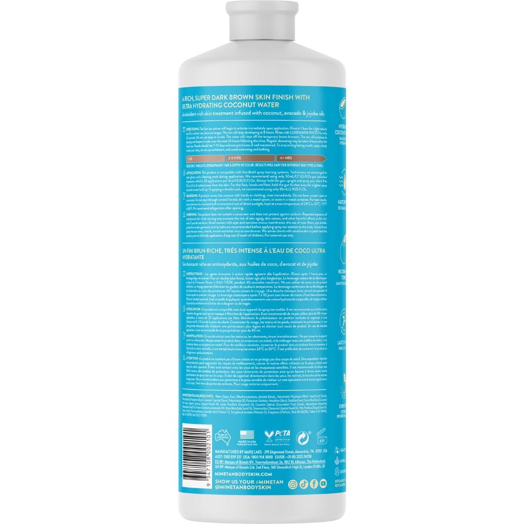 MineTan Spray Tan Solution | Coconut Water 33.8 Fl Oz