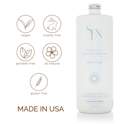 SunFX CLEARCOAT LIGHT SUMMER Spray Tan Solution - 1L / 33.8 fl oz