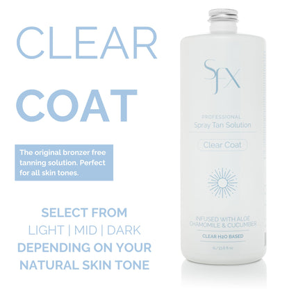 SunFX CLEARCOAT MID SUMMER Spray Tan Solution - 1L / 33.8 fl oz,