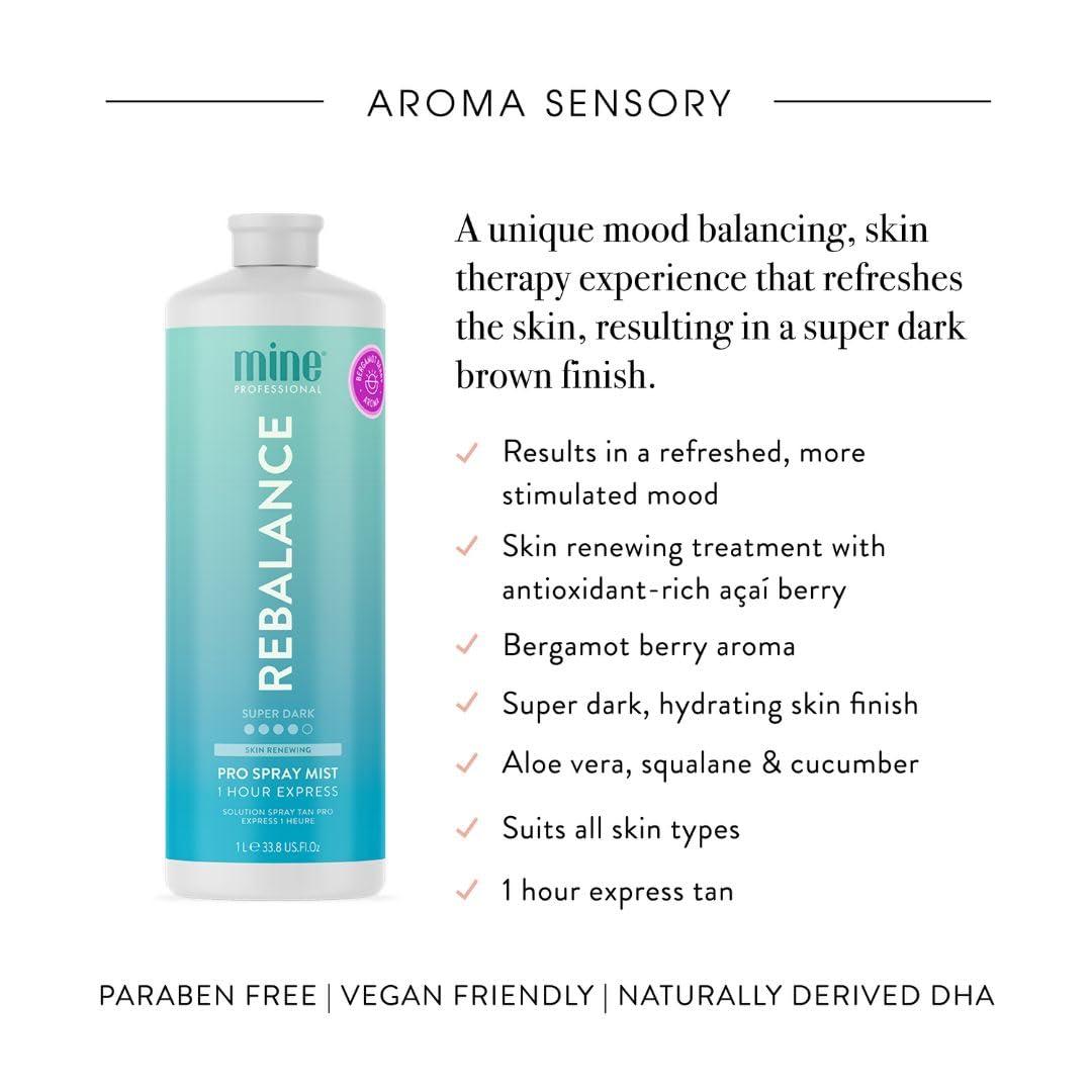 MineTan Aromatherapy Spray Tan Solution | Rebalance 33.8 Fl Oz