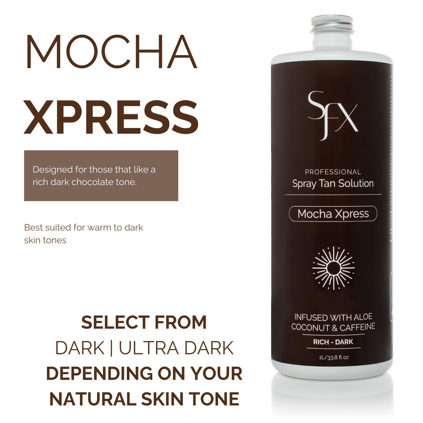 SunFX MOCHA XPRESS DARK SUMMER Spray Tan Solution - 1L / 33.8 Fl Oz