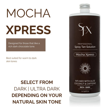 SunFX MOCHA XPRESS DARK SUMMER Spray Tan Solution - 1L / 33.8 Fl Oz