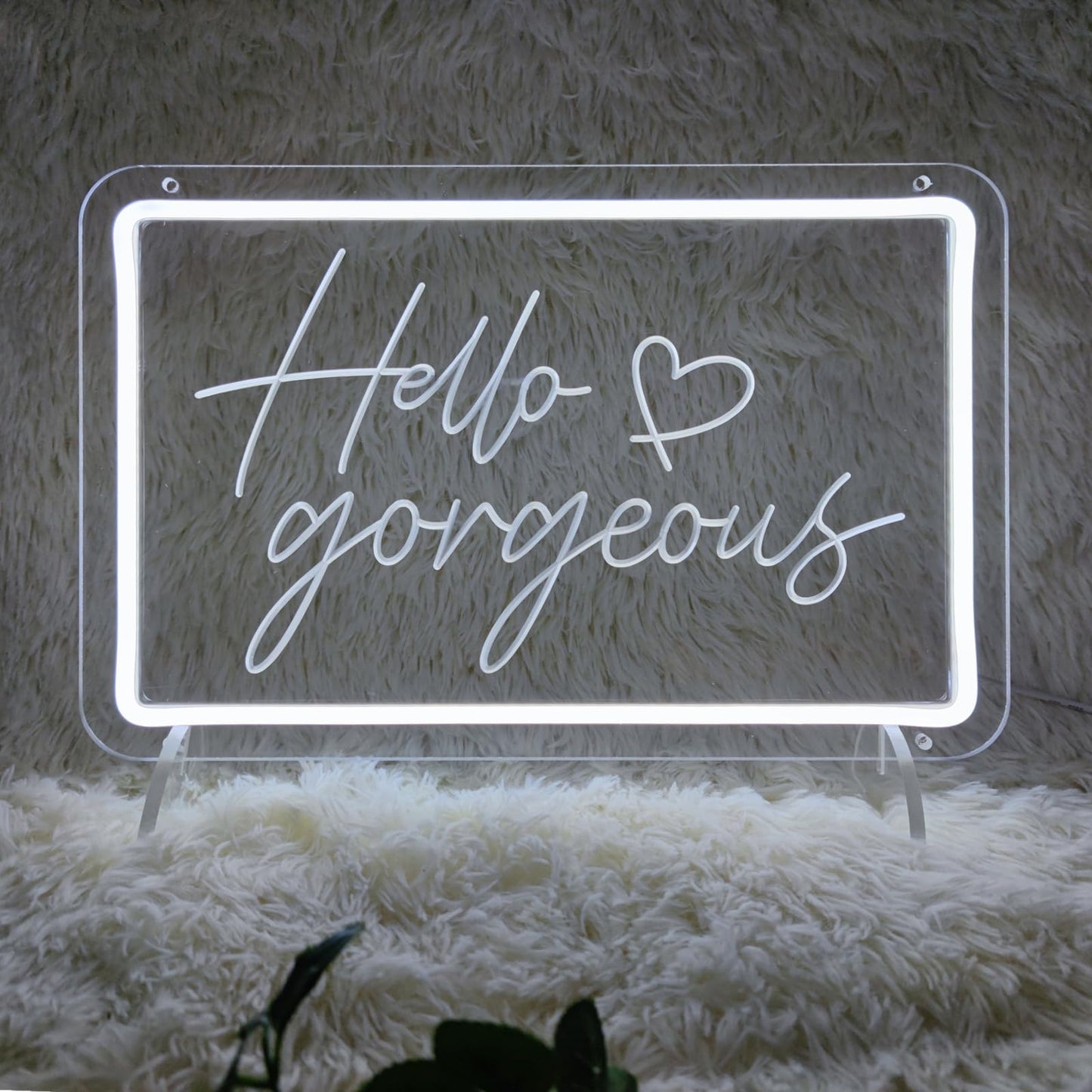 Hello Gorgeous Neon Signs for Wall Decor, 15.4 * 10.4 Inches Neon Led Sign Wedding Decorations, Dimmable Switch Lights Sign for Powder Room, Bedroom, Clothing Store, Beauty Room, INSNEnN