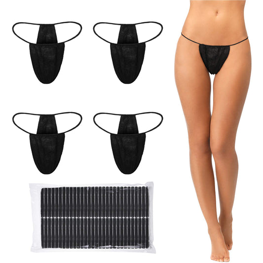 50 Pieces Disposable Thongs G-strings - Black