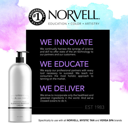 Norvell Pro Blending DHA Barrier Cream For Spray Tanning, 32 Fl. Oz.