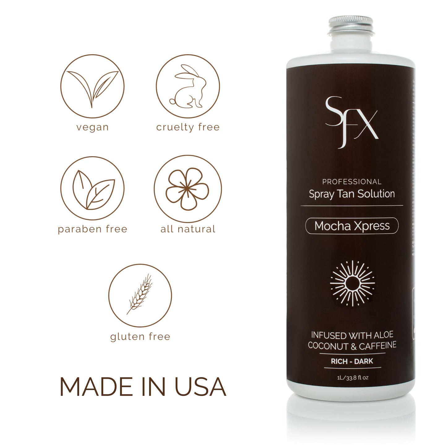 SunFX MOCHA XPRESS DARK SUMMER Spray Tan Solution - 1L / 33.8 Fl Oz