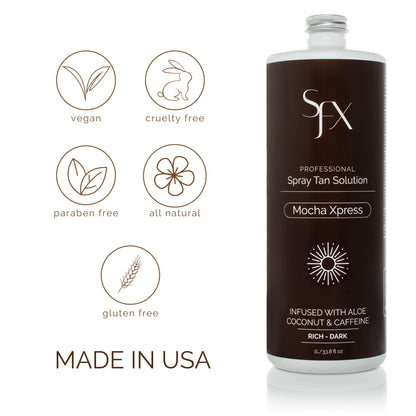SunFX MOCHA XPRESS DARK SUMMER Spray Tan Solution - 1L / 33.8 Fl Oz
