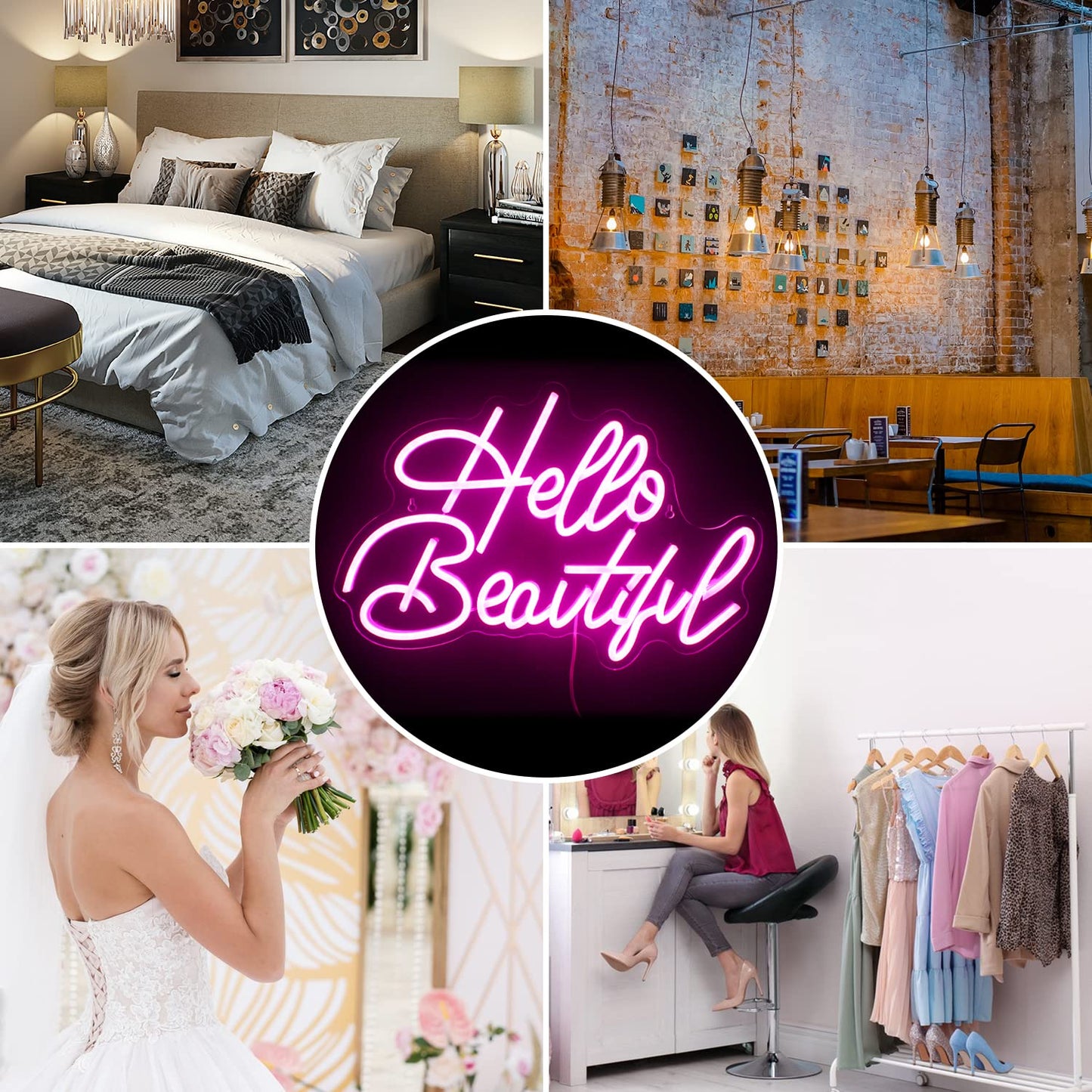 Hello Beautiful Neon Wall Sign
