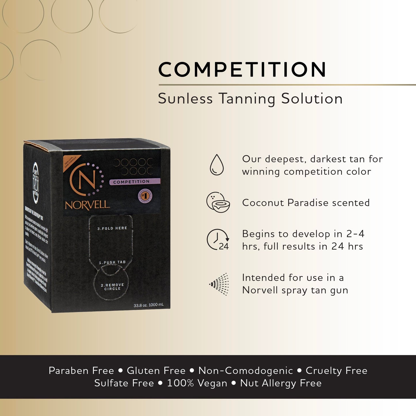 Norvell Competition Tan Spray Tan Solution - 1L / 28 fl oz