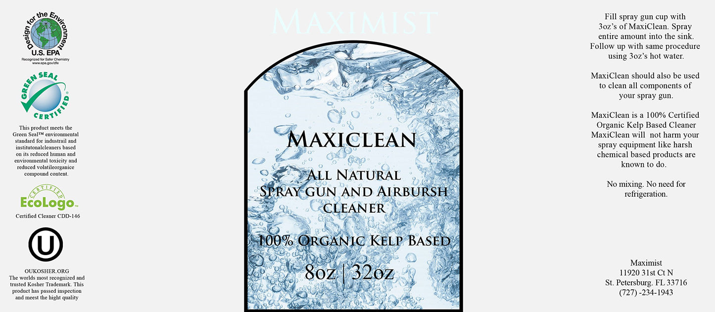 MaxiMist Organic, Natural Spray Tanning Spray Gun Cleaner 32 oz