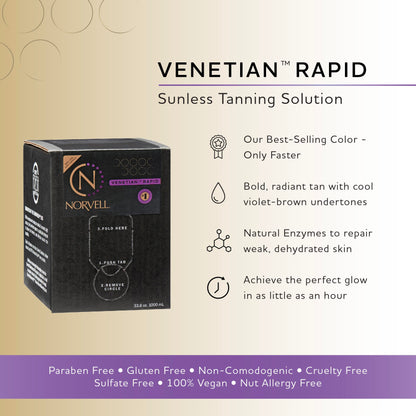 Norvell Venetian One (Rapid) Spray Tan Solution - 1 Liter / 34 fl oz