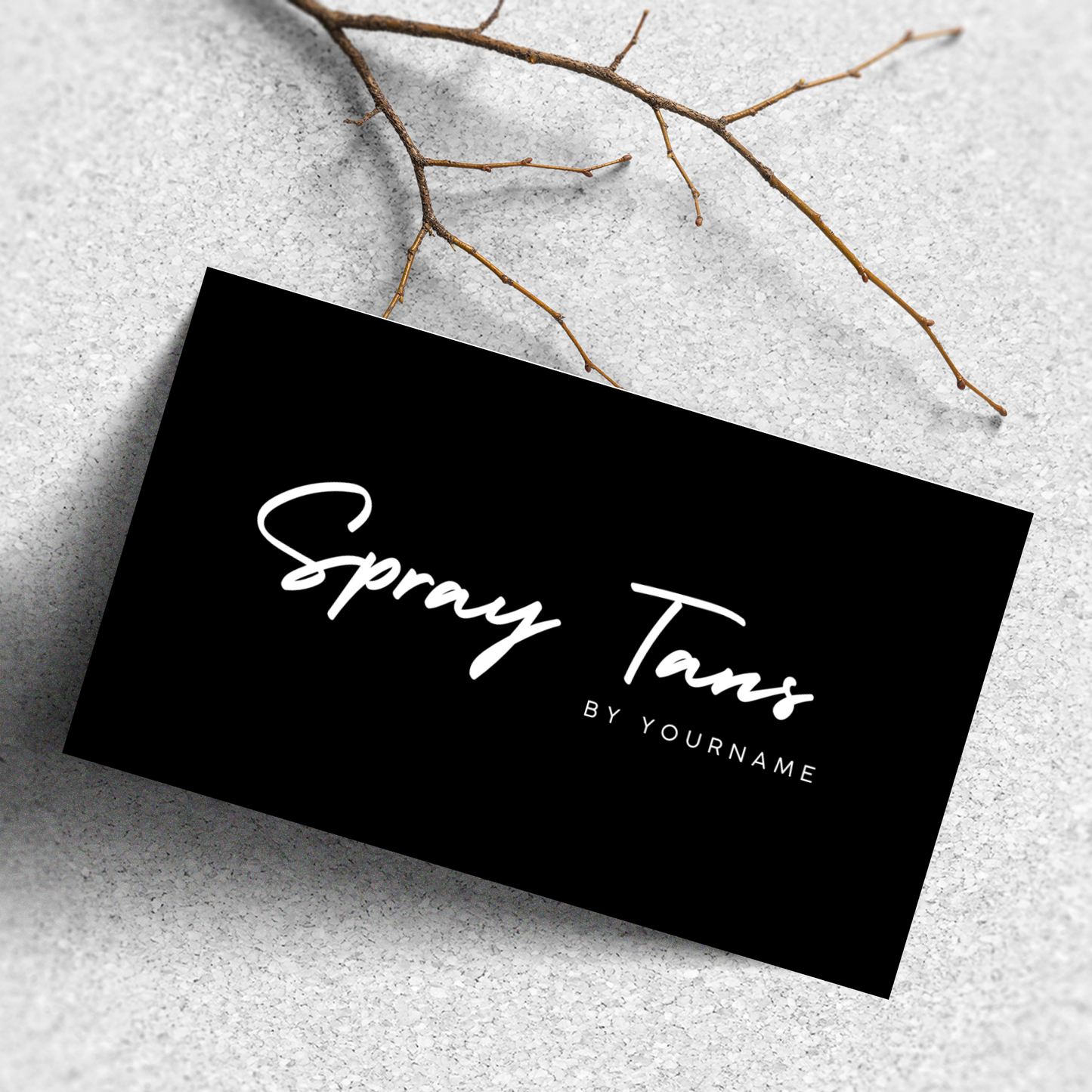 Spray Tanning Business Card - Editable Canva Template - Black