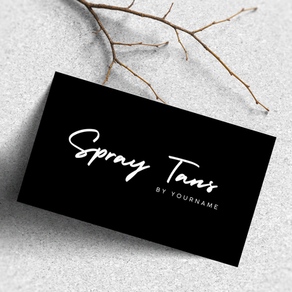 Spray Tanning Business Card - Editable Canva Template - Black
